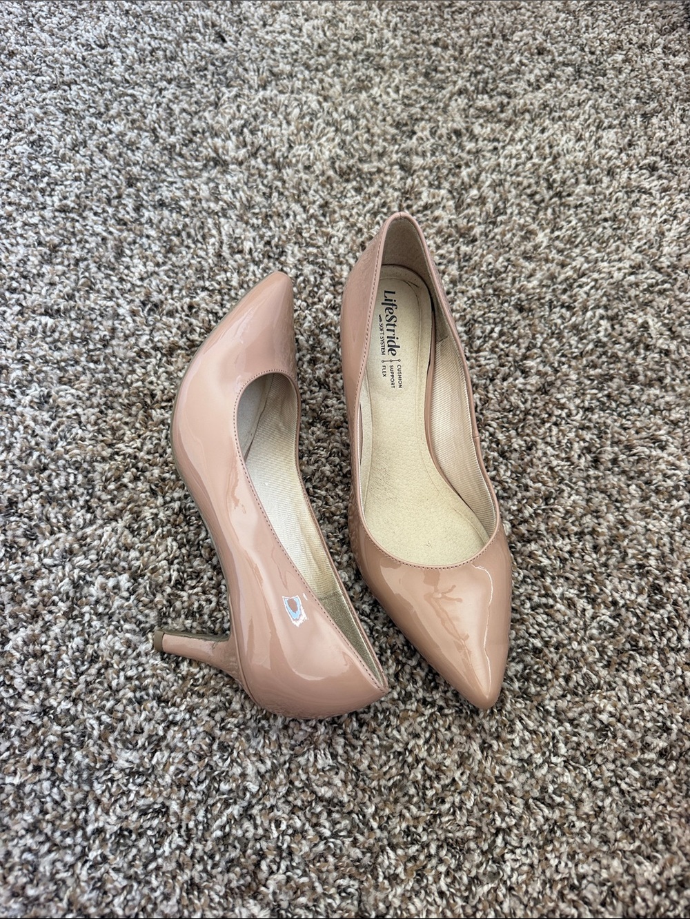 Life Stride Blush Patent Pointed-Toe Pumps